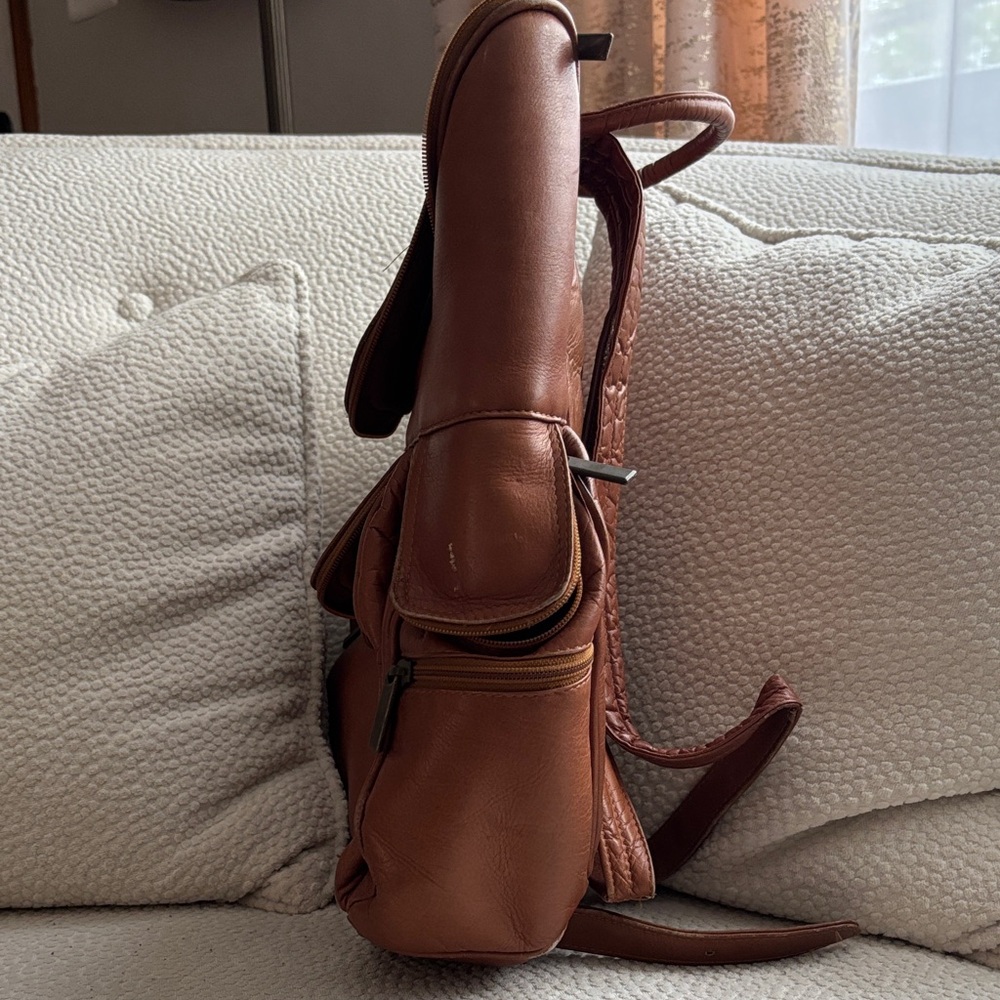 Brown Leather Backpack - image 5